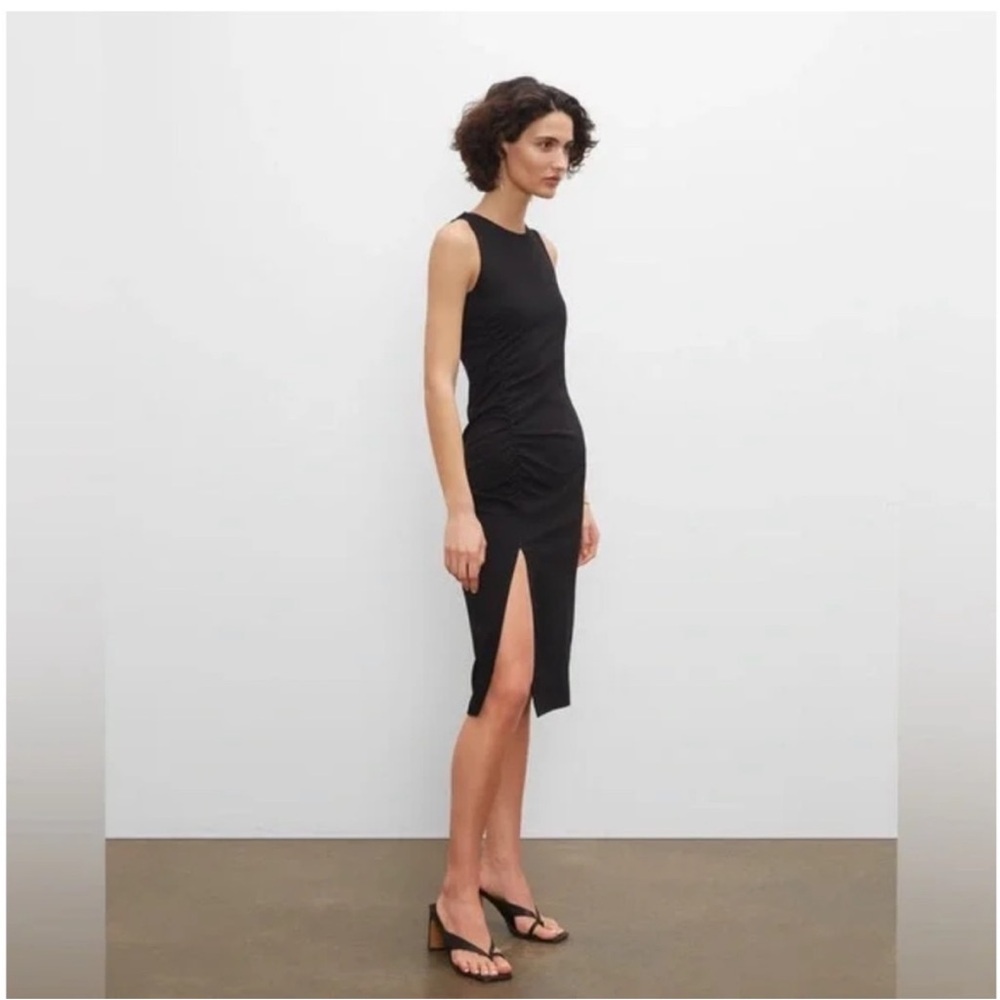 Club Monaco Black Midi Dress with Side Slit NWT